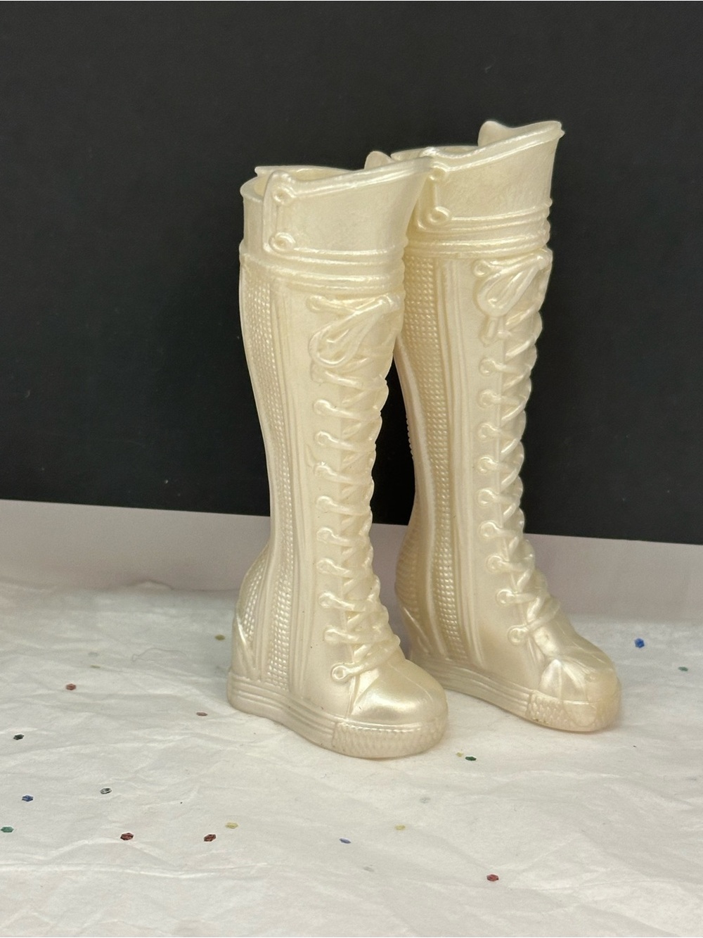 Replacement Tall White Lace-up Boots Monster High